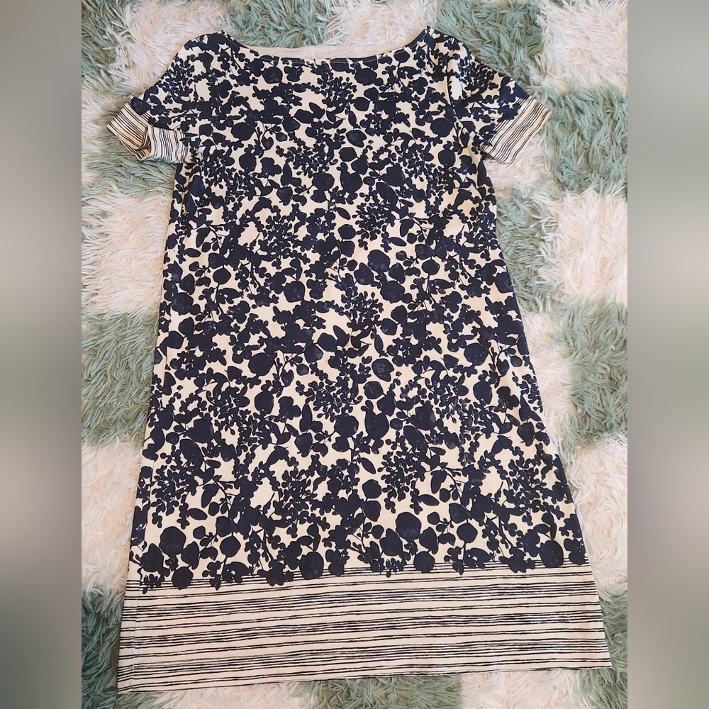 Tory Burch Pima Cotton Shirt Dress Small Blue White